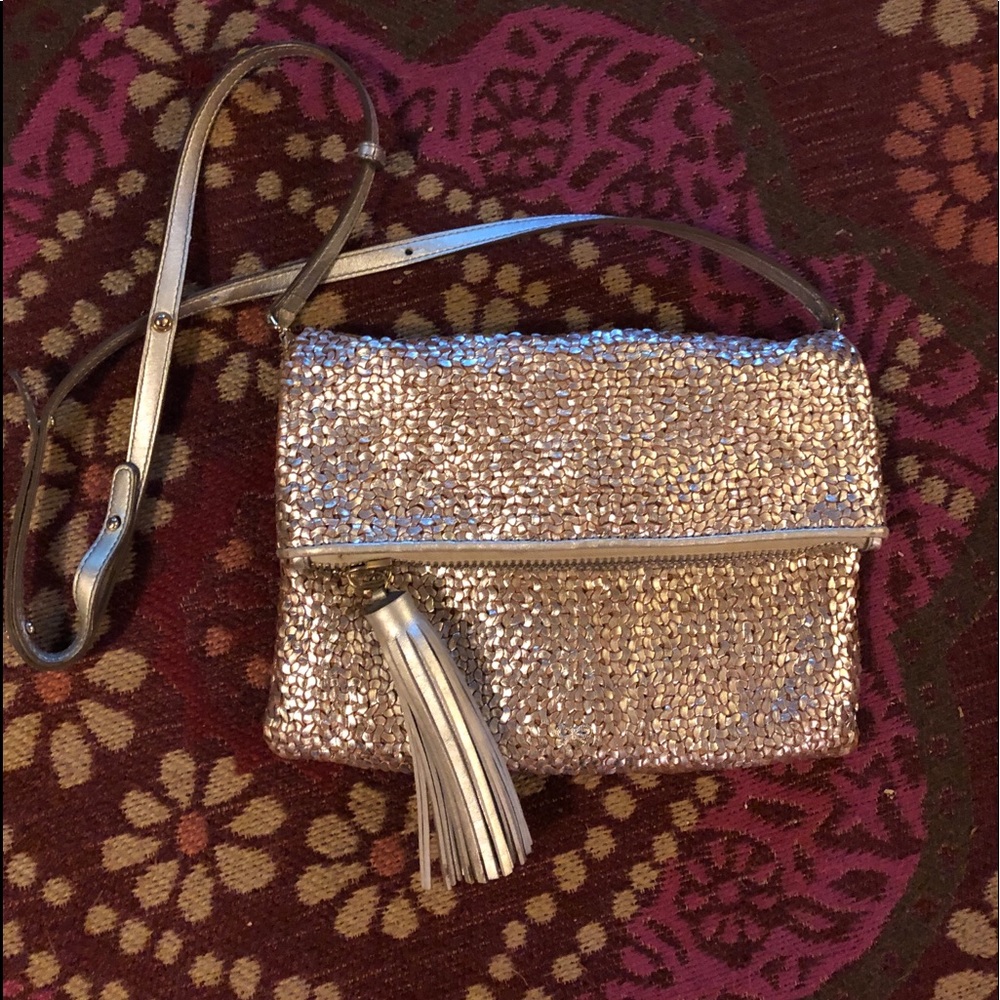 Anya Hindmarch Silver woven crossbody/clutch